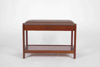 4.6KG Soild Modern Wood Furniture Jok Sepatu Walnut Bench Dengan PVC Leather