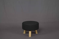 3.1kg Soild Wood Small Upholstered Footstool Untuk Kamar Tidur / Ruang Tamu