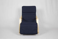 Blue Canvas Wooden Outdoor Furniture Nursery Rocking Chair Dengan Adjustable Footrest
