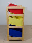 60CM Height Kids Playroom Furniture Toy Organizer Dengan Nine Fabric Storage Bins