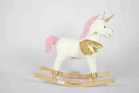 Mainan Kayu Balita Putih Rocking Horse Unicorn Untuk Kursi Ternak Rack Stuffed Tinggi