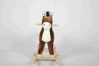 2.1KG Brown Wooden Rocking Horse Pony Dengan Realistic Sounds / Two Curved Rails
