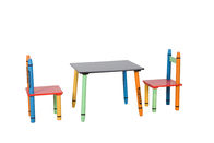 Childrens Wooded Crayon Bertema Meja dan Kursi Set, Mudah Merakit