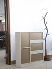 Apartment Slim Shoe Storage Cabinet, 3 Removable Shelves Wooden Shoe Rack With Doors