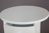 Apartment White Wood Round Coffee Table Putih Glossy Selesai Dengan Laci