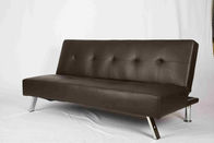 Ruang Tamu Leather Pull Out Couch Plating Feet Ergonomic For Saving Space
