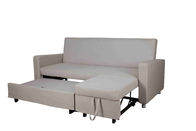 Tempat Tidur Sofa Katun Grey Convertible Adjustable Footrest Dengan Side Pocket
