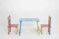 Childrens Wooded Crayon Bertema Meja dan Kursi Set, Mudah Merakit
