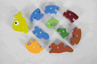 Eco Friendly Soild Wood Number Snail Puzzle Game For Nature Home / Kelas