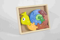 Eco Friendly Soild Wood Number Snail Puzzle Game For Nature Home / Kelas