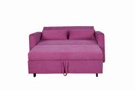 Adjustable Footrest Home Convertible Sofa Bed Dilapisi Dua Bantal Dengan Cup Holders