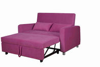 Adjustable Footrest Home Convertible Sofa Bed Dilapisi Dua Bantal Dengan Cup Holders